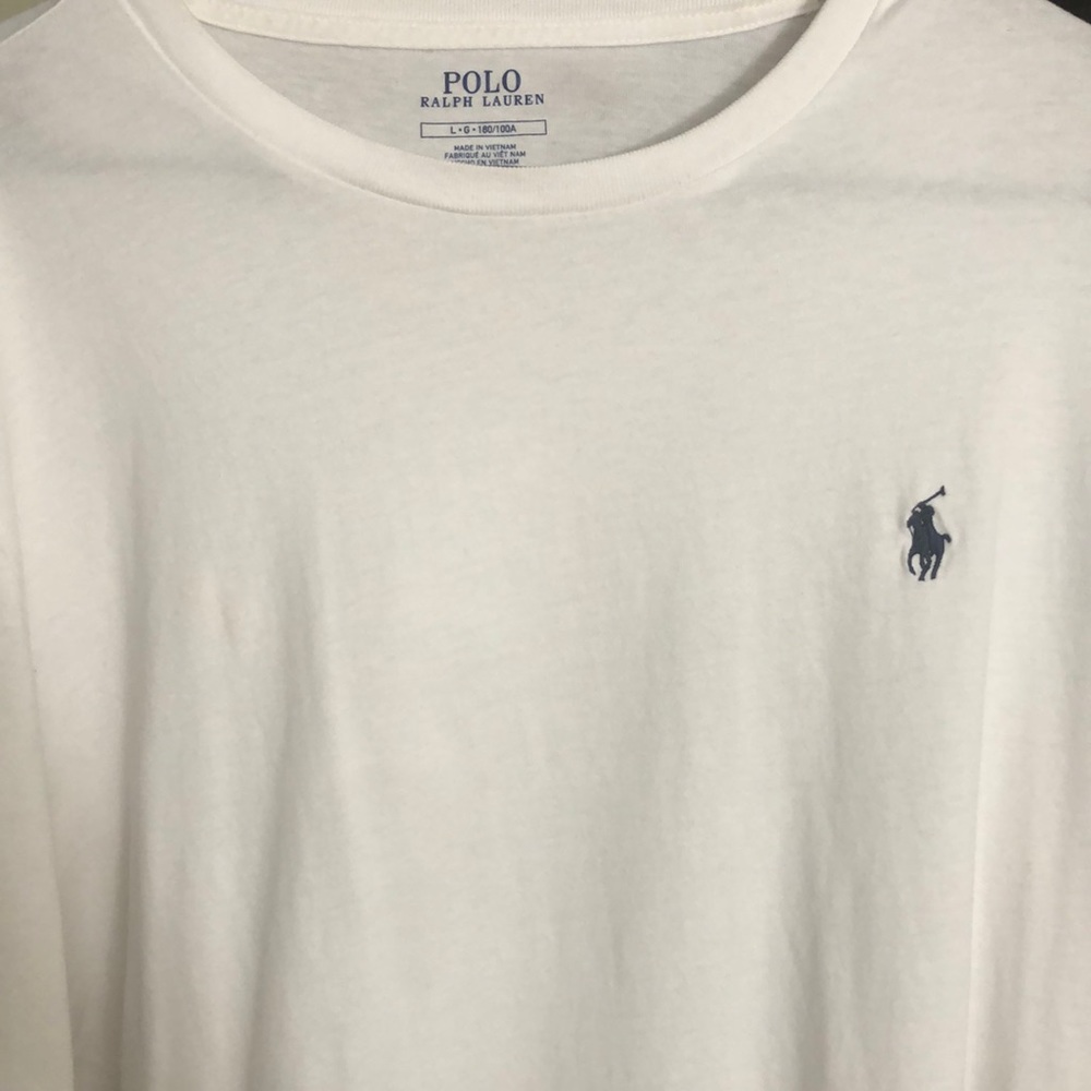 Crew Neck T-shirt Long Sleeve - White